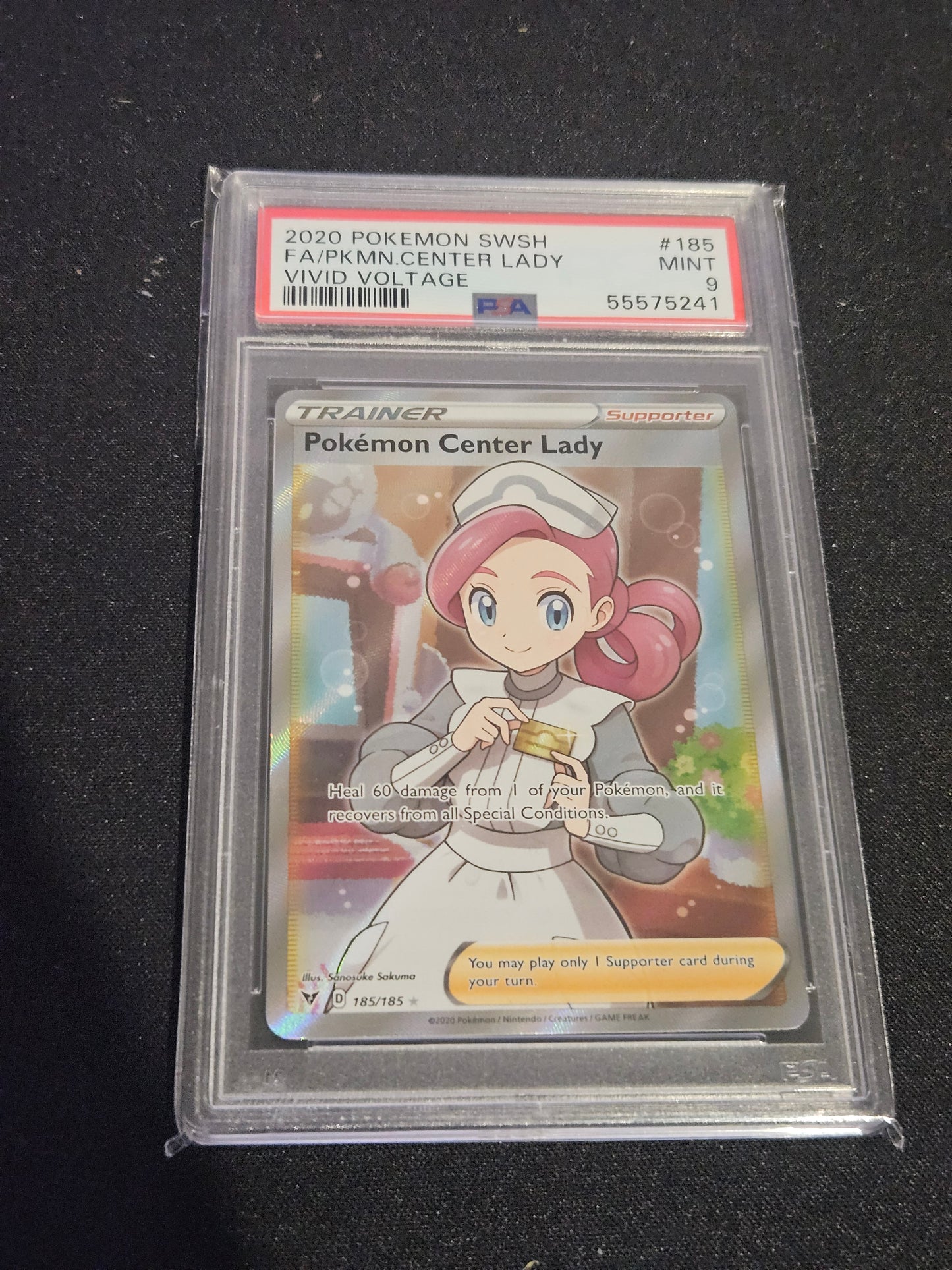 PSA 9 Pokemon Center Lady- Vivid Voltage