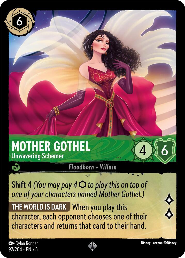 Mother Gothel - Unwavering Schemer - Shimmering Skies (5) Non Foil, Crimped