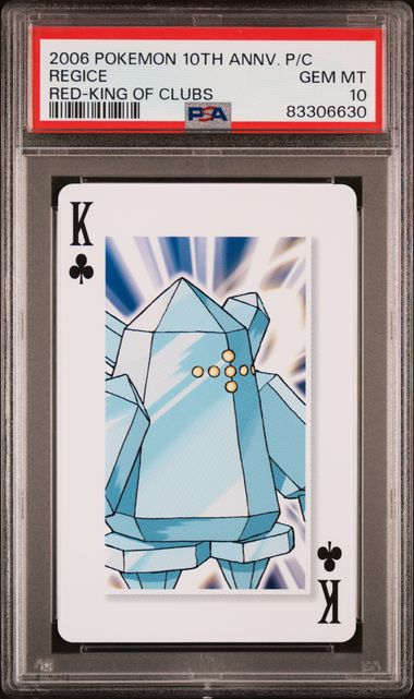 PSA 10 Regice King of Clubs POKEMON CENTER 10TH ANNIVERSARY PLAYING CARDS RED DECK