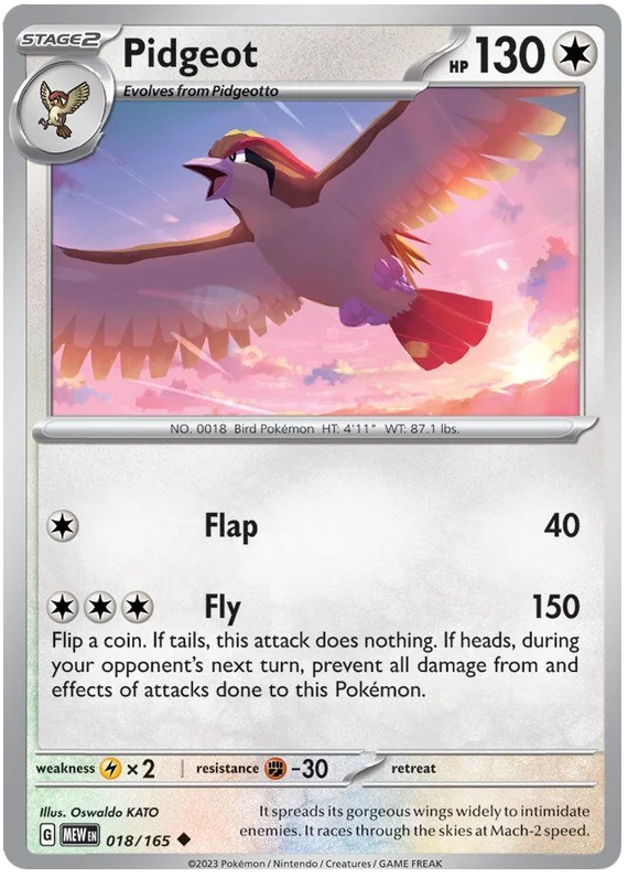 Pidgeot 018/165 S&V 151