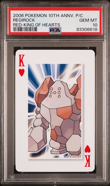 PSA 10 Regirock King Of Hearts POKEMON CENTER 10TH ANNIVERSARY PLAYING CARDS RED DECK