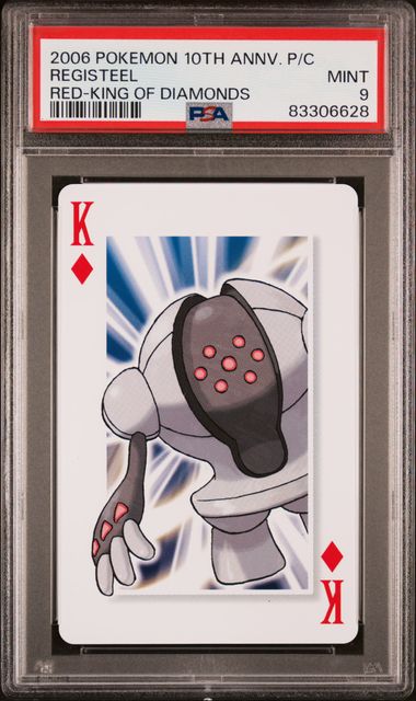 PSA 9 Registeel King Of Diamonds POKEMON CENTER 10TH ANNIVERSARY PLAYING CARDS RED DECK