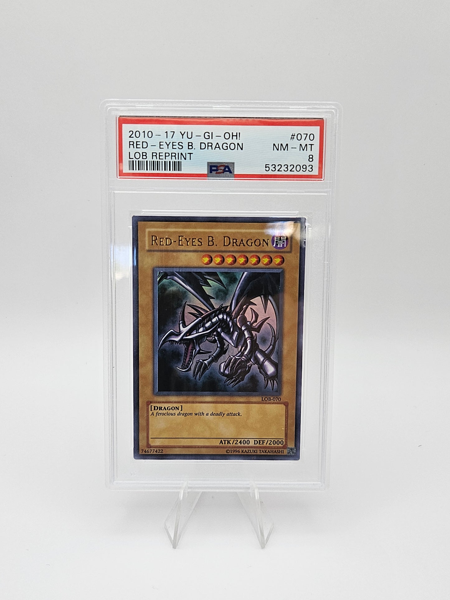 2010-2017 YU-GI-OH! REPRINT LOB-070 RED-EYES B. DRAGON - PSA 8