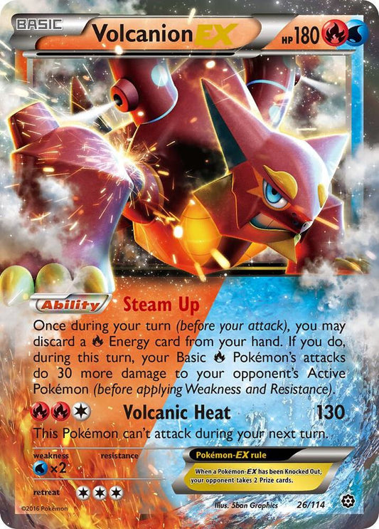 Volcanion EX - 26/114- XY - Steam Siege (STS) mp condition