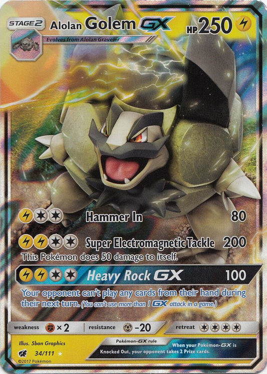 Alolan Golem GX - 34/111-SM - Crimson Invasion (SM04)