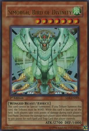 Simorgh, Bird of Divinity - SD8-EN001 - Ultra Rare 1st Edition LP Condition