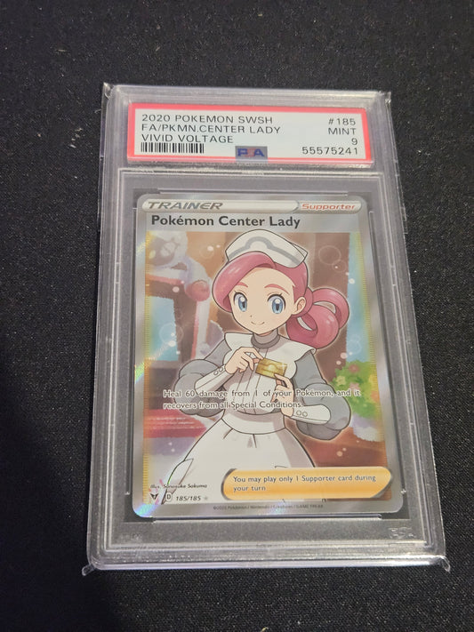 PSA 9 Pokemon Center Lady- Vivid Voltage