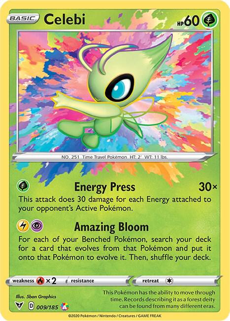 Celebi -009/185 Vivid Voltage (SWSH04) Amazing Rare