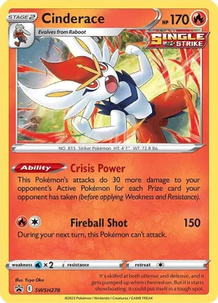 Cinderace - SWSH278 - SWSH: Sword & Shield Promo Cards
