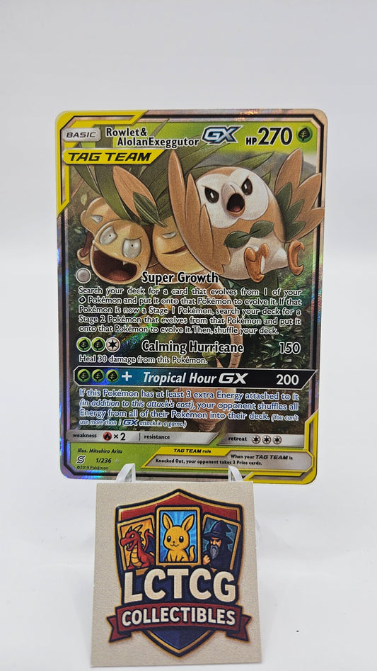 Image of Rowlet and Alolan Exeggutor-GX Unified Minds (UNM) #1