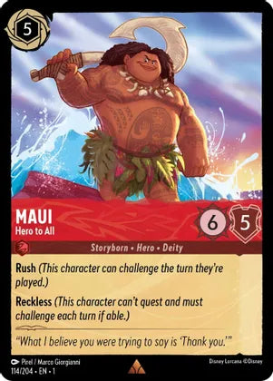 Maui - Hero to All -114/204 The First Chapter (1) Non Foil