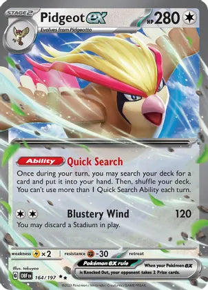 Pidgeot ex -164/197 Obsidian Flames