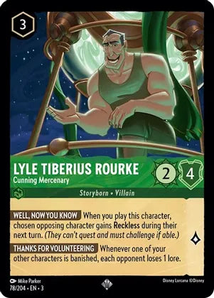 Lyle Tiberius Rourke - Cunning Mercenary -78/204 Into the Inklands (3) Foil