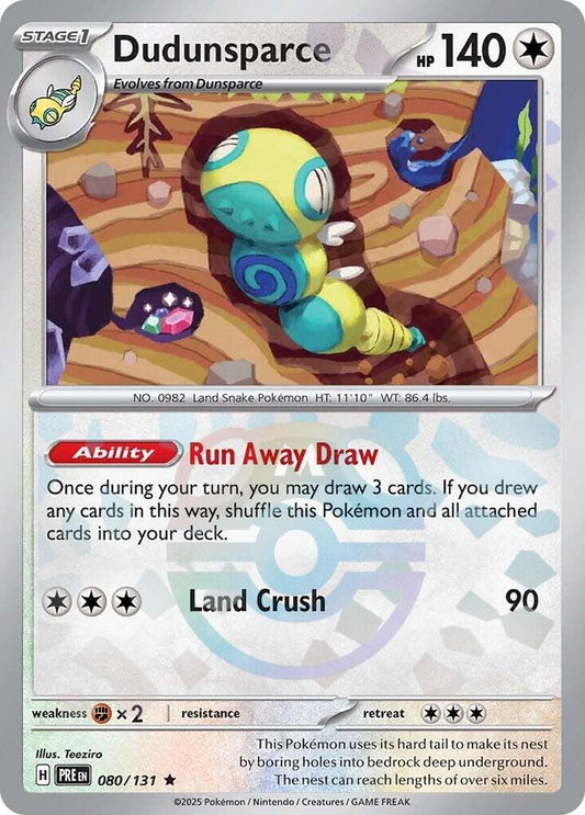 Dudunsparce (Master Ball Pattern) - 080/131 SV: Prismatic Evolutions (PRE)
