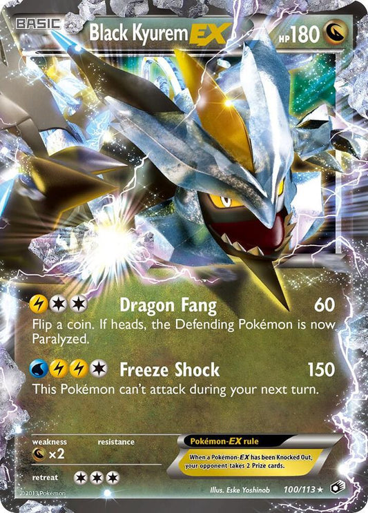 Black Kyurem EX - 100/113 Legendary Treasures (LTR) LP condition