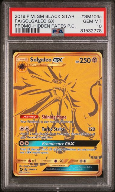 PSA 10 Solgaleo GX - SM104a - SM Promos