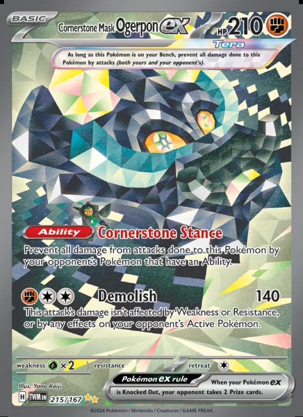 Image of Cornerstone Mask Ogerpon ex Twilight Masquerade (TWM) #215