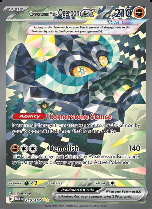 Image of Cornerstone Mask Ogerpon ex Twilight Masquerade (TWM) #215